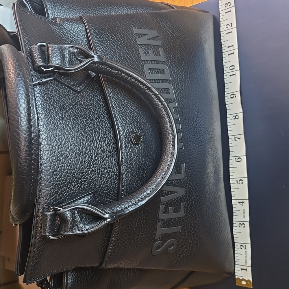 Steve Madden BShiloh  Black/Black Tote with Mini Pouch - Picture 11 of 13